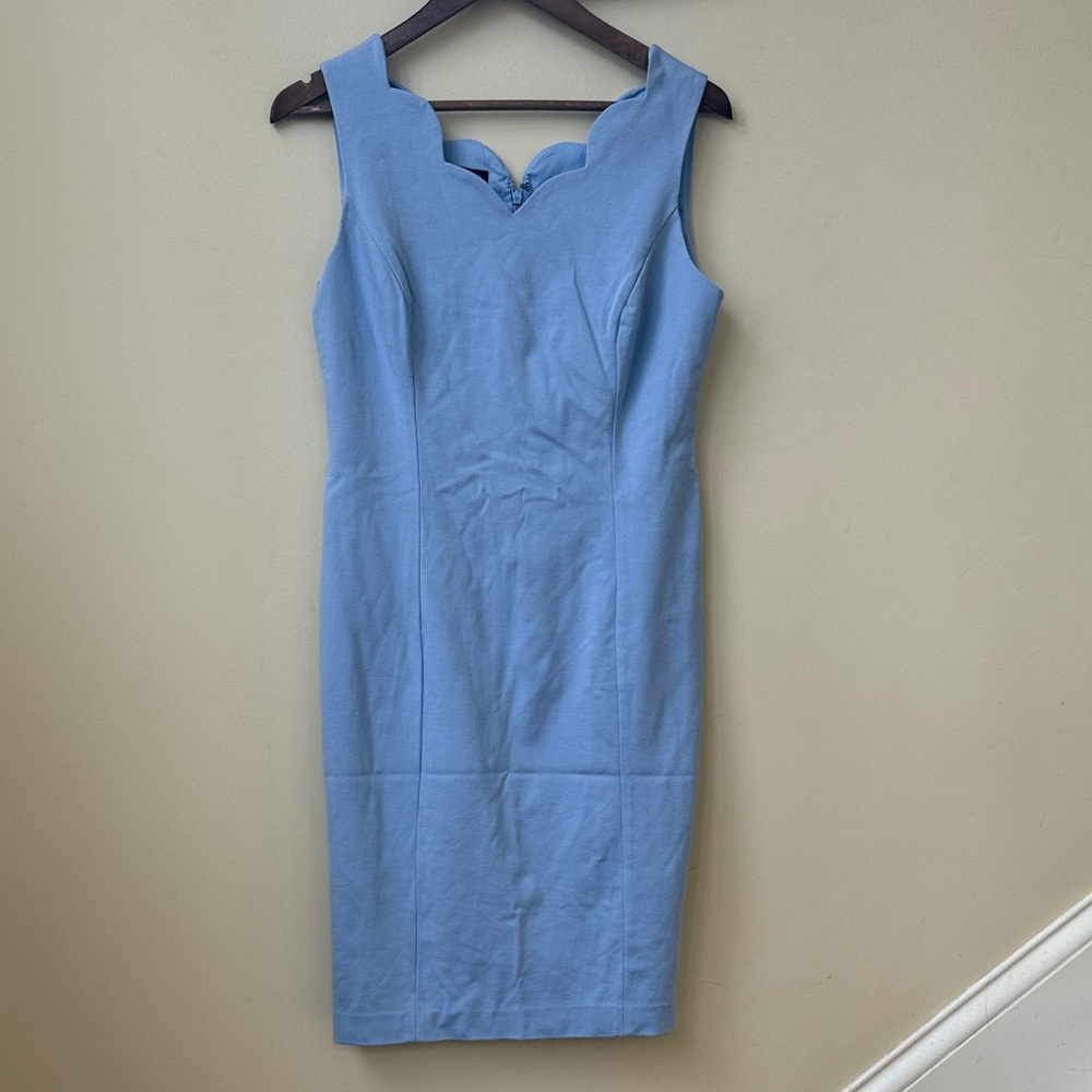 Talbots Scalloped V-Neck Dress